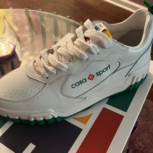MEN'S CASABLANCA COURT WHITE & GREEN SNEAKER